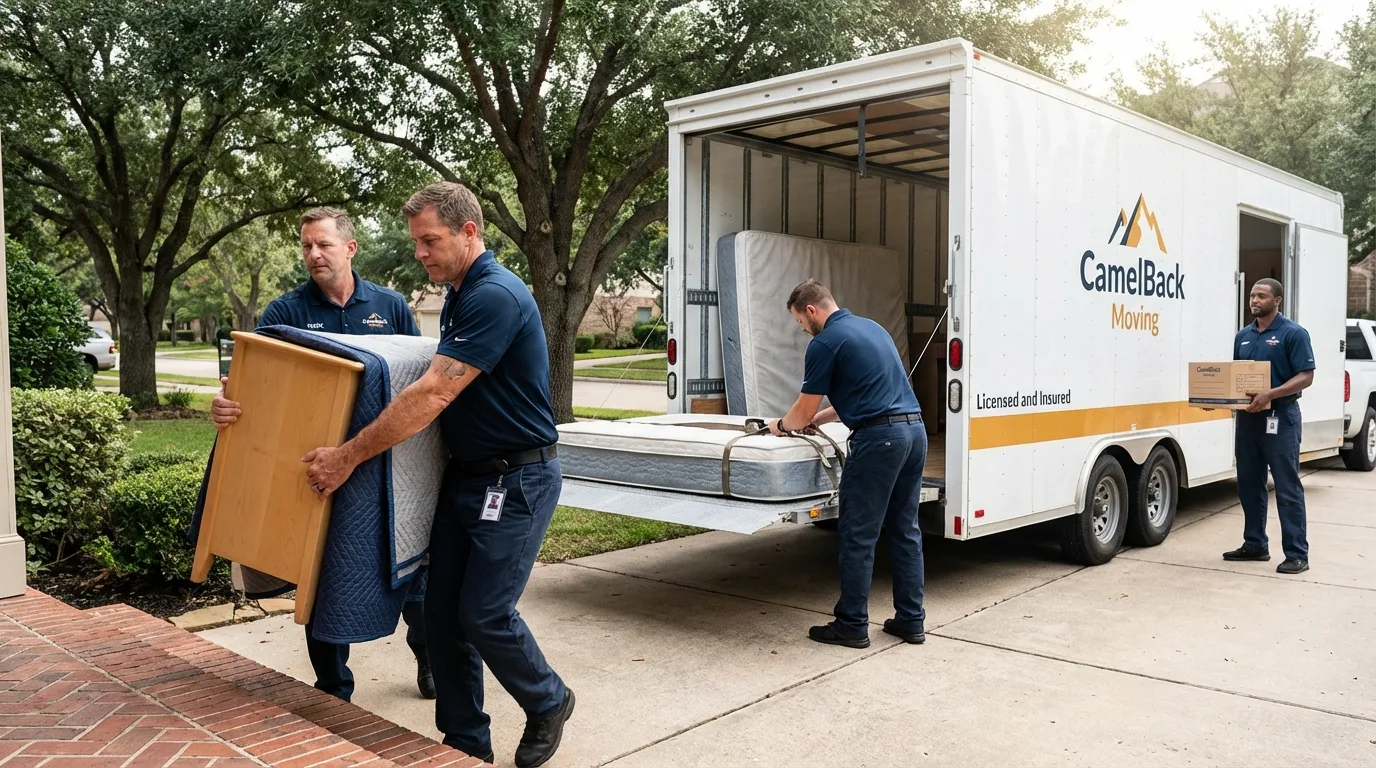 Crew loading residential truck for cross-state move from Eastchester, NY